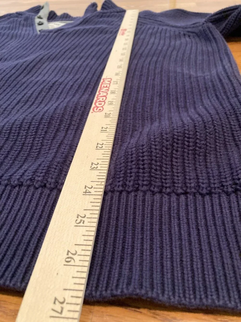 Hope & Henry Men's 100% Organic Cotton Navy Blue Henley Pullover Sweater Size XL